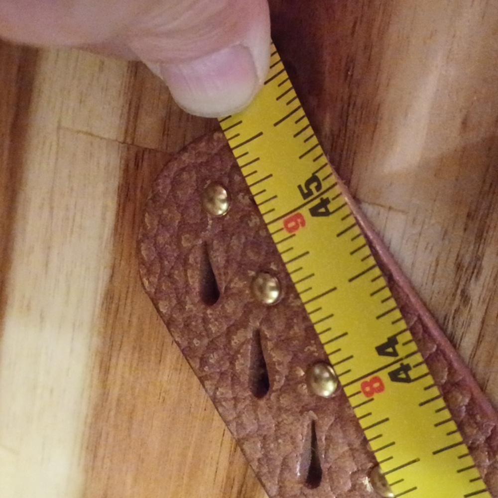 Vintage Brass Rhinstone Womans Oval Cross Western Studded 100% Leather Belt - Picture 8 of 16